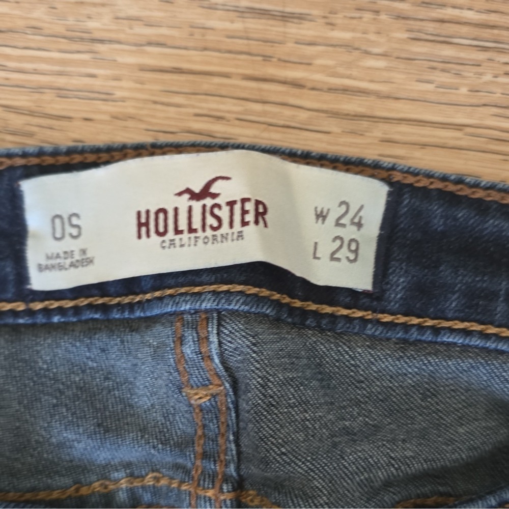 Hollister Women's Dark Wash Skinny Jeans Size 24 Low Rise Blue Denim - Picture 2 of 5